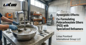 PCE and defoamer synergy